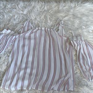 Off shoulder long sleeve shirt